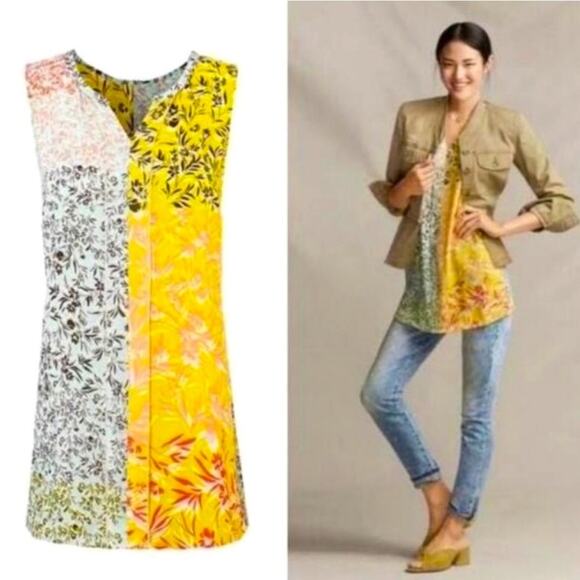 CAbi Golden Glow Sleeveless Blouse Tunic Size Medium 5547 - Picture 1 of 7